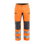 Hi-Vis Work Trousers with stretch - Hi-Vis Orange/Mid grey - 30L