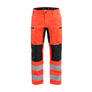 Hi-Vis Work Trousers with stretch - Red hi-vis/black - 30L