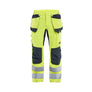 Multinorm inherent Work Trousers with stretch - Hi-vis yellow/navy blue - 30R