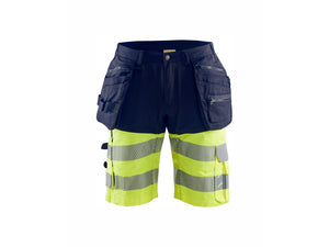 Hi-Vis shorts with stretch - Navy blue/Hi-vis yellow - 30R