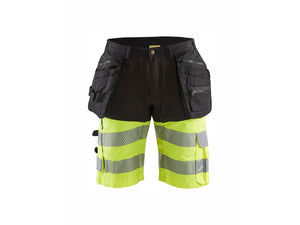 Hi-Vis shorts with stretch - Black/Hi-vis yellow - 30R