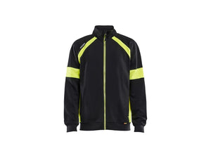 Blaklader Sweatshirt with Hi-vis Full Zip - Black/Hi-vis yellow