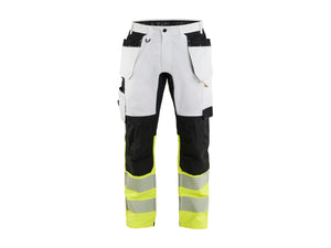 Painter’s Hi-vis Work Trousers - White/Hi-vis yellow - 30R