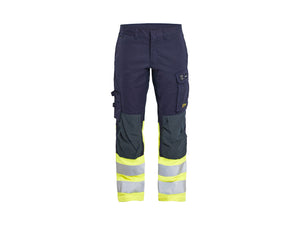 Multinorm Inherent Work Trousers with stretch - Navy blue/Hi-vis yellow - 30R