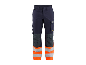 Multinorm Inherent Work Trousers with stretch - Navy blue/Orange - 30R