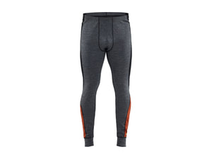 Socks and Boxers Work Trousers XWARM, 100% merino - Mid grey/Dark red - 4XL