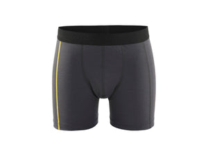 Boxer Shorts XLIGHT, 100% Merino - Dark grey/Yellow - S