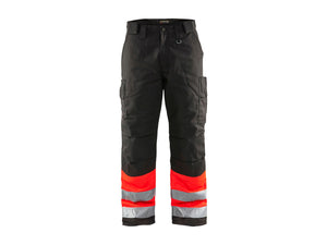 Hi-Vis Winter Work Trousers - Red hi-vis/black - 30R