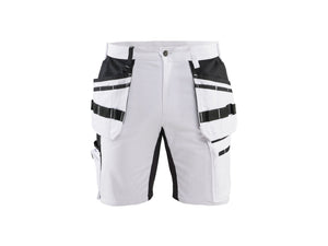 Painter shorts with stretch - White/Black - 30R