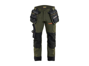 Blåkläder ToolRig™ STRIKER Craftsman Work Trousers 4-Way Stretch - Forest Green/Rust - 30S