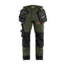 Blåkläder ToolRig™ STRIKER Craftsman Work Trousers 4-Way Stretch - Forest Green/Rust - 30S
