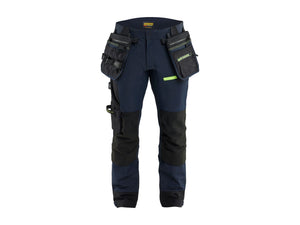 Blåkläder ToolRig™ STRIKER Craftsman Work Trousers 4-Way Stretch - Dark navy blue/Hi-vis yellow - 30S