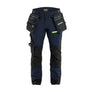 Blåkläder ToolRig™ STRIKER Craftsman Work Trousers 4-Way Stretch - Dark navy blue/Hi-vis yellow - 30S