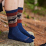 Mens Merino Wool Boot Midweight Seamless Patterned Hiking Socks