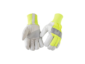 Work Gloves Lined - Hi-vis yellow/grey - 10