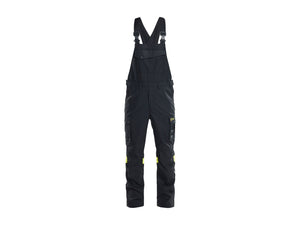 Inherent Bib Work Trousers - Black/Hi-vis yellow - 32R