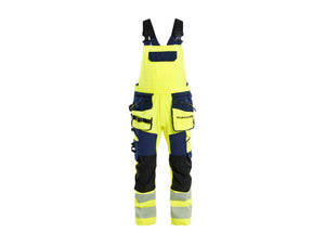 Hi-Vis bib overalls 4-way stretch - Hi-vis yellow/navy blue - 30R