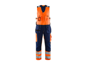 Hi-Vis sleeveless overall - Orange/Navy blue - 30R