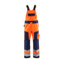 Hi-Vis Bib Work Trousers - Orange/Navy blue - 30L
