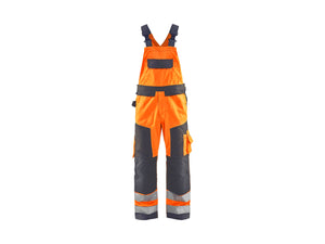Hi-Vis Bib Work Trousers - Hi-Vis Orange/Mid grey - 30L