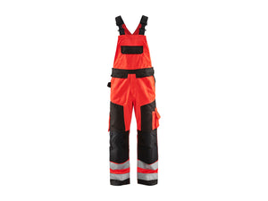 Hi-Vis Bib Work Trousers - Red hi-vis/black - 30L
