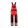 Hi-Vis Bib Work Trousers - Red hi-vis/black - 30L