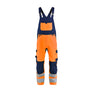 Hi-vis Bib Work Trousers - Orange/Navy blue - 30R