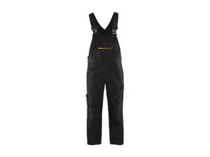Bib overall with stretch - Black/Hi-vis yellow - 30R