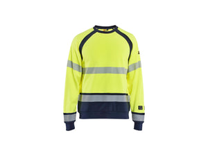 Sweatshirt Multinorm - Hi-vis yellow/navy blue - 4XL