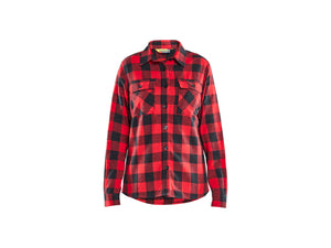 Women's Flannel Shirt - Red/Black - L