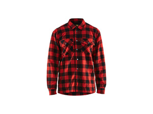 Lined flannel shirt - Red/Black - 4XL