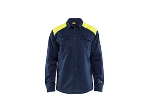 Multinorm Shirt - Navy blue/Hi-vis yellow - 4XL