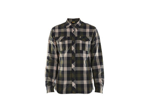 Flannel shirt - Dark olive green/Black - 4XL
