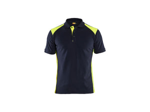 Polo shirt - Dark navy blue/Hi-vis yellow - 4XL