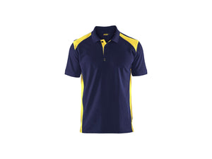 Polo shirt - Navy blue/Hi-vis yellow - 4XL