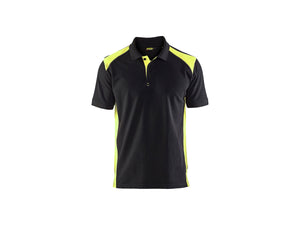 Polo shirt - Black/Hi-vis yellow - 4XL
