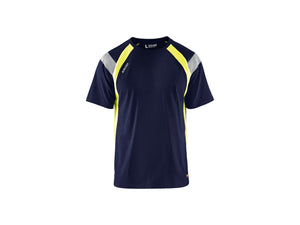 T-shirt - Navy Blue/Hi-vis yellow - 4XL