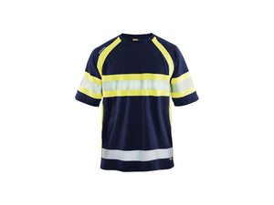 Hi-Vis T-shirt - Navy blue/Hi-vis yellow - 4XL