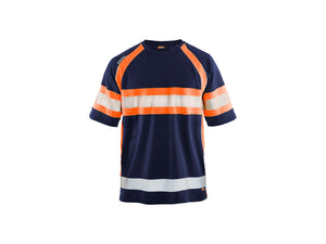 Hi-Vis T-shirt - Navy blue/Orange - 4XL