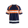 Hi-Vis T-shirt - Navy blue/Orange - 4XL