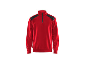 Half-zip 2-tone sweatshirt - Red/Black - 4XL