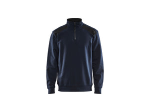 Half-zip 2-tone sweatshirt - Dark navy/Black - 4XL