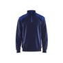 Half-zip 2-tone sweatshirt - Navy blue/Cornflower blue - 4XL