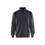 Half-zip 2-tone sweatshirt - Mid grey/Black - 4XL