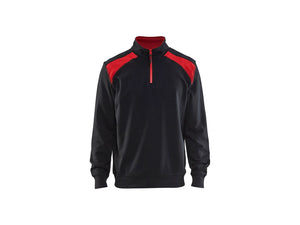 Half-zip 2-tone sweatshirt - Black/Red - 4XL