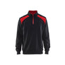 Half-zip 2-tone sweatshirt - Black/Red - 4XL