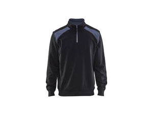 Half-zip 2-tone sweatshirt - Black/Grey - 4XL