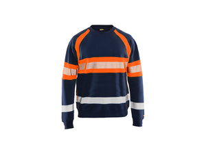 Hi-Vis Sweater - Navy blue/Orange - 4XL