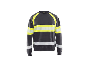 Hi-Vis Sweater - Mid grey/Hi-vis yellow - 4XL