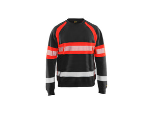 Hi-Vis Sweater - Black/Red hi-vis - 4XL